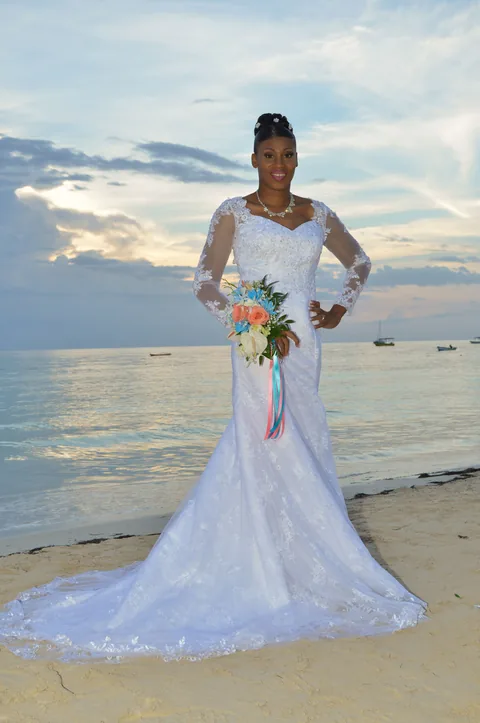 Bride on the beach at CocoLaPalm